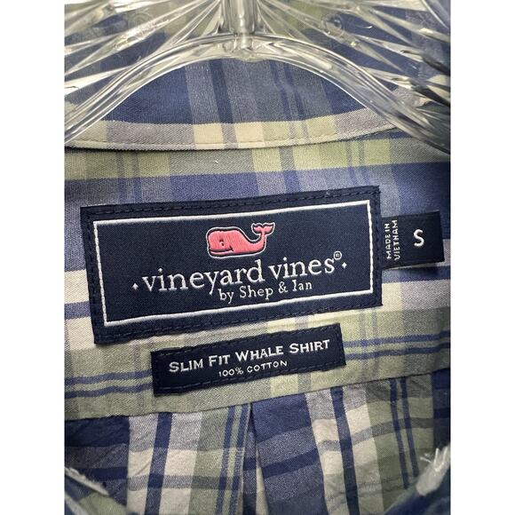Vineyard Vines Whale Shirt Men's Small Plaid Slim Fit Button Down - Picture 4 of 7